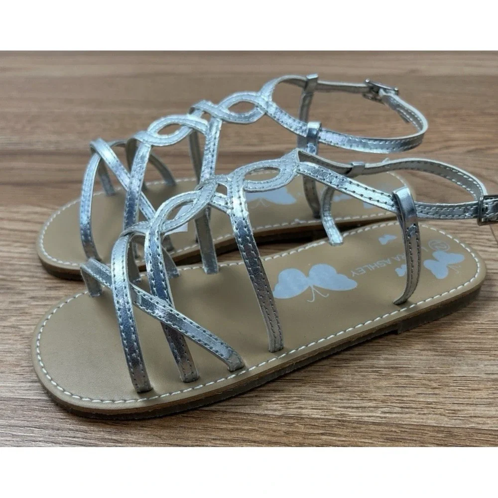 Laura Ashley Toddler Girls Sandals‎ Size 12 Silver NEW